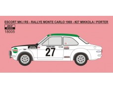 Decal – Ford Escort Mk.I - Rallye Monte Carlo 1969 - # 27 Mikkola / # 29 Piot LIMITED